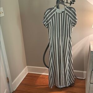 Club Monaco Black and White Striped Dress